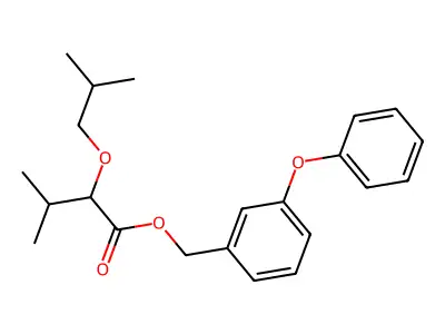 Butanoic acid, 3-methyl-2-(2-methylpropoxy)-, (3-phenoxyphenyl)methyl ester structure