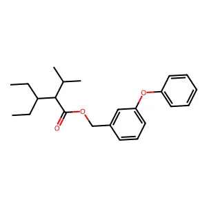 Pentanoic acid, 3-ethyl-2-(1-methylethyl)-, (3-phenoxyphenyl)methyl ester structure