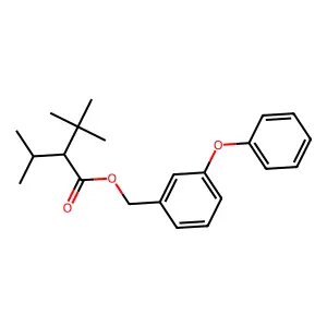 Butanoic acid, 3,3-dimethyl-2-(1-methylethyl)-, (3-phenoxyphenyl)methyl ester structure