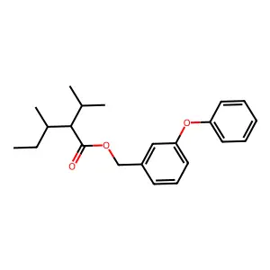 Pentanoic acid, 3-methyl-2-(1-methylethyl)-, (3-phenoxyphenyl)methyl ester structure