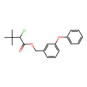 Butanoic acid, 2-chloro-3,3-dimethyl-, (3-phenoxyphenyl)methyl ester structure