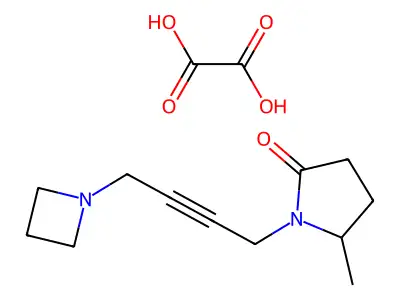 2-Pyrrolidinone, 1-(4-(1-azetidinyl)-2-butynyl)-5-methyl-, ethanedioate (1:1) structure