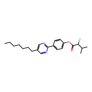 Butanoic acid, 2-chloro-3-methyl-, 4-(5-heptyl-2-pyrimidinyl)phenyl ester structure