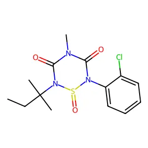 2H-1,2,4,6-Thiatriazine-3,5(4H,6H)-dione, 2-(2-chlorophenyl)-6-(1,1-dimethylpropyl)-4-methyl-, 1-oxide structure