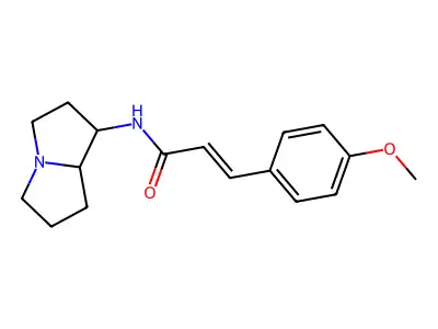 N-Hexahydro-1H-pyrrolizin-1-yl-3-(4-methoxyphenyl)acrylamide structure