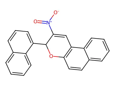 3H-Naphtho[2,1-b]pyran, 3-(1-naphthalenyl)-2-nitro- structure