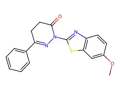 3(2H)-Pyridazinone, 4,5-dihydro-2-(6-methoxy-2-benzothiazolyl)-6-phenyl- structure