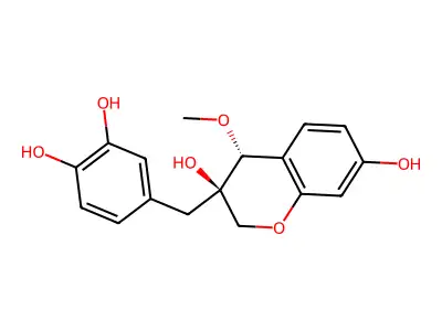 3-[(3,4-Dihydroxyphenyl)methyl]-4-methoxy-2,4-dihydrochromene-3,7-diol structure