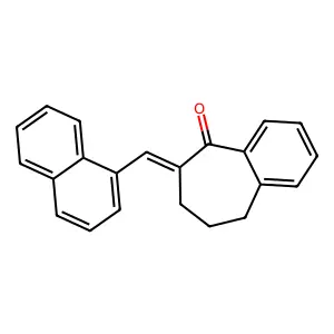 6-(1-naphthylmethylene)-6,7,8,9-tetrahydro-5H-benzo[a]cyclohepten-5-one structure