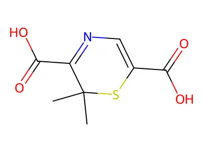 2,3-Dihydro-2,2-dimethyl-1,4-thiazine-3,6-dicarboxylate structure