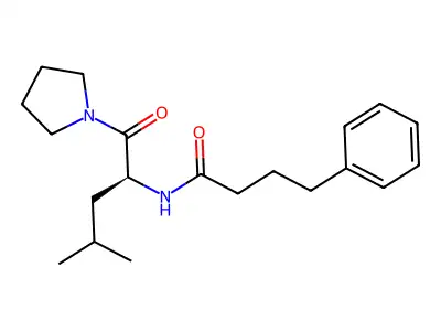 Benzenebutanamide, N-(3-methyl-1-(1-pyrrolidinylcarbonyl)butyl)-, (S)- structure