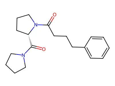 N-(N-(Phenyl)butyryl-L-prolyl)pyrrolidine structure