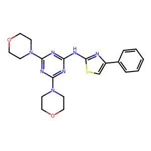 N-(4,6-dimorpholin-4-yl-1,3,5-triazin-2-yl)-4-phenyl-1,3-thiazol-2-amine structure
