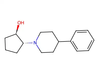 Cyclopentanol, 2-(4-phenyl-1-piperidinyl)-, trans-(+-)- structure