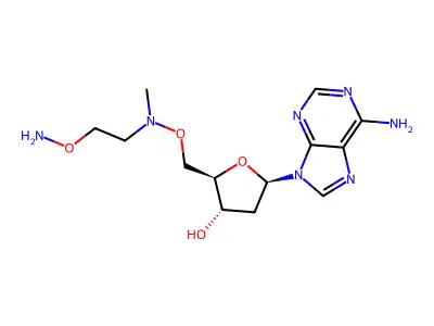 5'-Deoxy-5'-[N-methyl-N-(2-aminooxyethyl) amino]adenosine structure