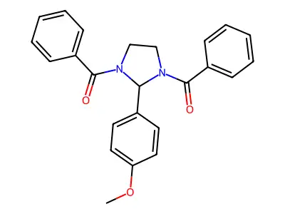 Imidazolidine, 1,3-dibenzoyl-2-(4-methoxyphenyl)- structure