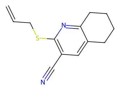 3-Quinolinecarbonitrile, 5,6,7,8-tetrahydro-2-(2-propenylthio)- structure