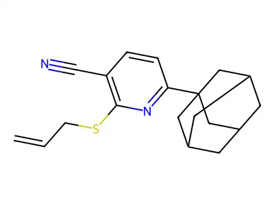 2-(2-Propen-1-ylthio)-6-tricyclo[3.3.1.13,7]dec-1-yl-3-pyridinecarbonitrile structure