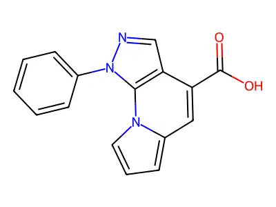 1H-Pyrazolo(3,4-e)indolizine-4-carboxylic acid, 1-phenyl- structure