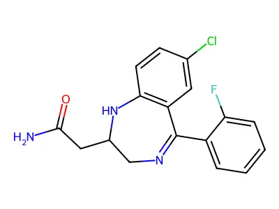 1H-1,4-Benzodiazepine-2-acetamide, 2,3-dihydro-7-chloro-5-(2-fluorophenyl)- structure