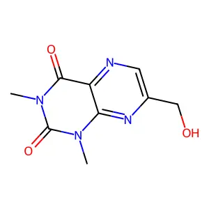 7-(hydroxymethyl)-1,3-dimethyl-2,4(1H,3H)-pteridinedione structure