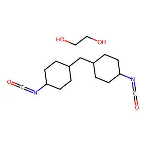 Ethane-1,2-diol--1,1'-methylenebis(4-isocyanatocyclohexane) (1/1) structure
