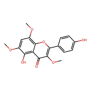 2-(4-Hydroxyphenyl)-3,6,8-trimethoxy-5-hydroxy-4H-1-benzopyran-4-one structure