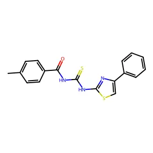 4-methyl-N-[(4-phenyl-1,3-thiazol-2-yl)carbamothioyl]benzamide structure