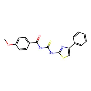 4-methoxy-N-[(4-phenyl-1,3-thiazol-2-yl)carbamothioyl]benzamide structure