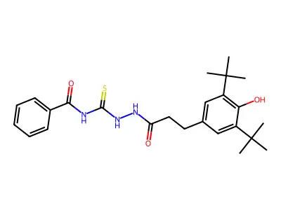 N-[[3-(3,5-ditert-butyl-4-hydroxyphenyl)propanoylamino]carbamothioyl]benzamide structure