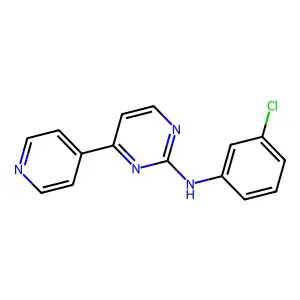 2-pyrimidinamine, N-(3-chlorophenyl)-4-(4-pyridinyl)- structure