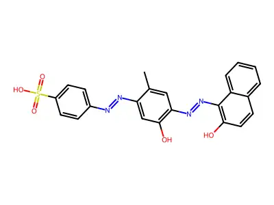 4-({5-Hydroxy-4-[(2-hydroxynaphthalen-1-yl)diazenyl]-2-methylphenyl}diazenyl)benzenesulfonic acid structure