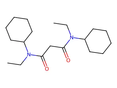 N,N'-dicyclohexyl-N,N'-diethylpropanediamide structure