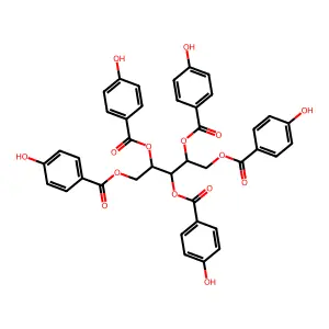 [(2S,4R)-2,3,4,5-tetrakis[(4-hydroxybenzoyl)oxy]pentyl] 4-hydroxybenzoate structure