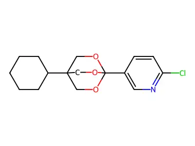 Pyridine, 2-chloro-5-(4-cyclohexyl-2,6,7-trioxabicyclo(2.2.2)oct-1-yl)- structure