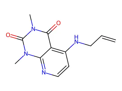 Pyrido(2,3-d)pyrimidine-2,4(1H,3H)-dione, 1,3-dimethyl-5-(2-propenylamino)- structure