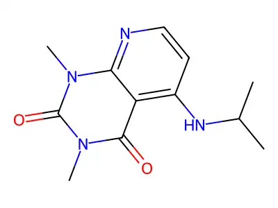 Pyrido(2,3-d)pyrimidine-2,4(1H,3H)-dione, 1,3-dimethyl-5-((1-methylethyl)amino)- structure