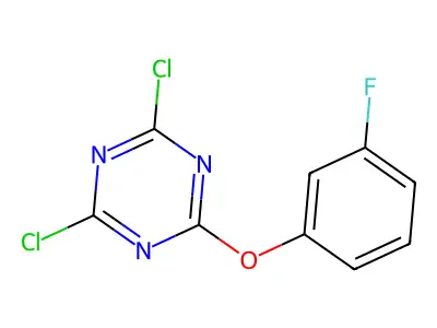 2,4-Dichloro-6-(3-fluorophenoxy)-1,3,5-triazine structure