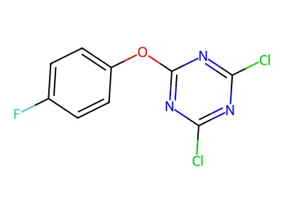 2,4-Dichloro-6-(4-fluorophenoxy)-1,3,5-triazine structure