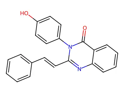 4(3H)-Quinazolinone, 3-(4-hydroxyphenyl)-2-(2-phenylethenyl)- structure
