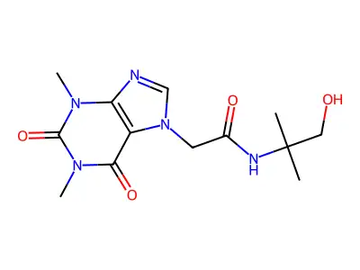 2-(N-(7-Theophyllineacetyl)-amino)-2-methyl-1-propanol structure