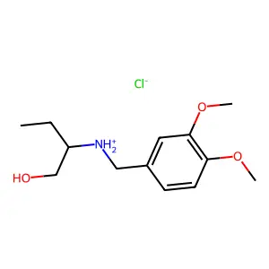1-Butanol, 2-(((3,4-dimethoxyphenyl)methyl)amino)-, hydrochloride, (R)- structure