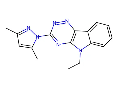 3-(3,5-dimethyl-1H-pyrazol-1-yl)-5-ethyl-5H-[1,2,4]triazino[5,6-b]indole structure