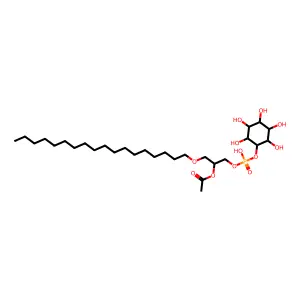 myo-Inositol, 1-(2-(acetyloxy)-3-(octadecyloxy)propyl hydrogen phosphate) structure