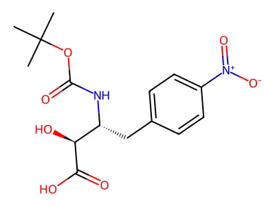 (2S,3R)-3-(Boc-amino)-2-hydroxy-4-(4-nitrophenyl)butyric acid structure