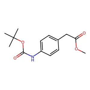 4-BOC-aminophenylacetic acid, methyl ester structure