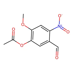 5-(乙酰氧基)-4-甲氧基-2-硝基苯甲醛 structure