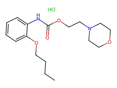 Carbamic acid, (2-butoxyphenyl)-2-morpholinoethyl ester, monohydrochloride structure