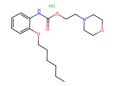 Carbamic acid, (2-(hexyloxy)phenyl)-, 2-(4-morpholinyl)ethyl ester, monohydrochloride structure