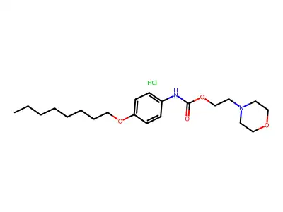 Carbamic acid, (4-(octyloxy)phenyl)-, 2-(4-morpholinyl)ethyl ester, monohydrochloride structure
